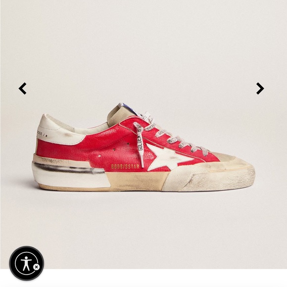 Men's Super-Star in red nappa with white star and heel tab - Picture 1 of 3